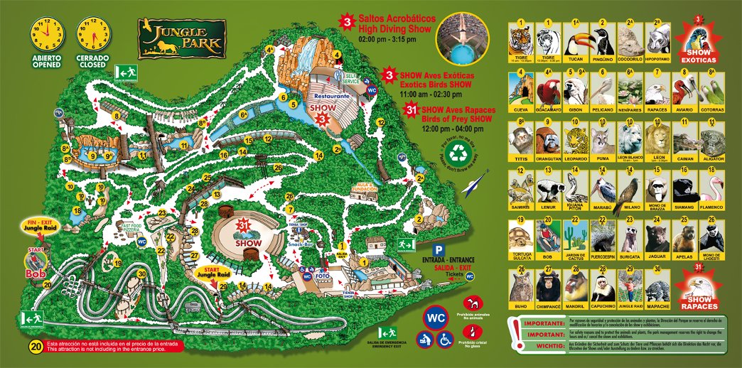 Карта парка Орлов на Тенерифе №2