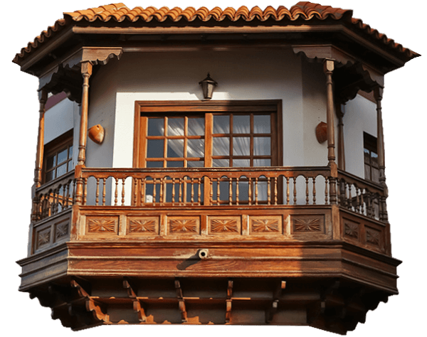 Балкон из канарской сосны