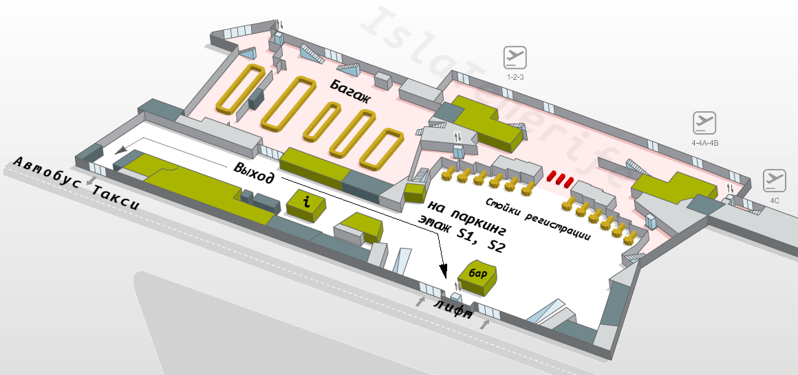 План: северный аэропорт Тенерифе