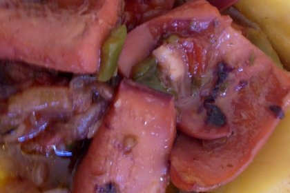Potas en salsa - Кальмар гумбольта в соусе